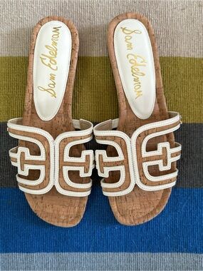 Sam Edelman white bay slide sandals